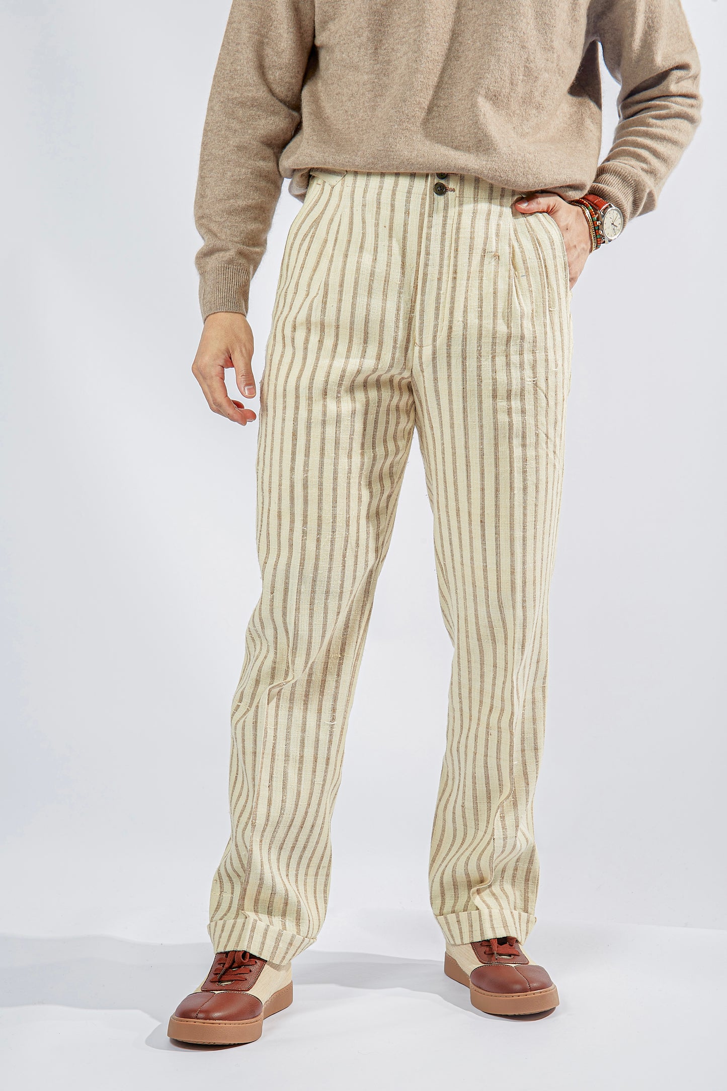 tussah silk trouser