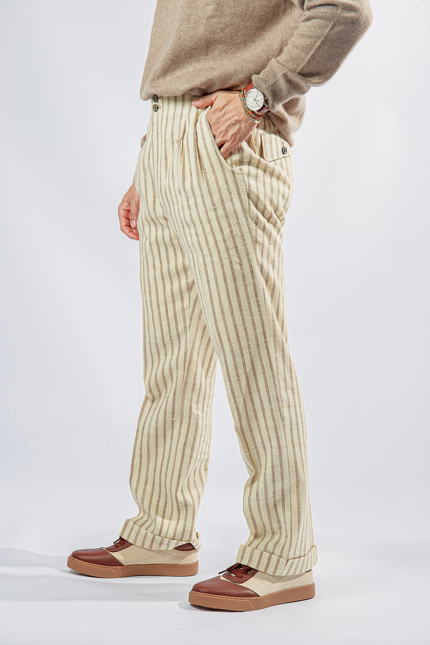 tussah silk trouser