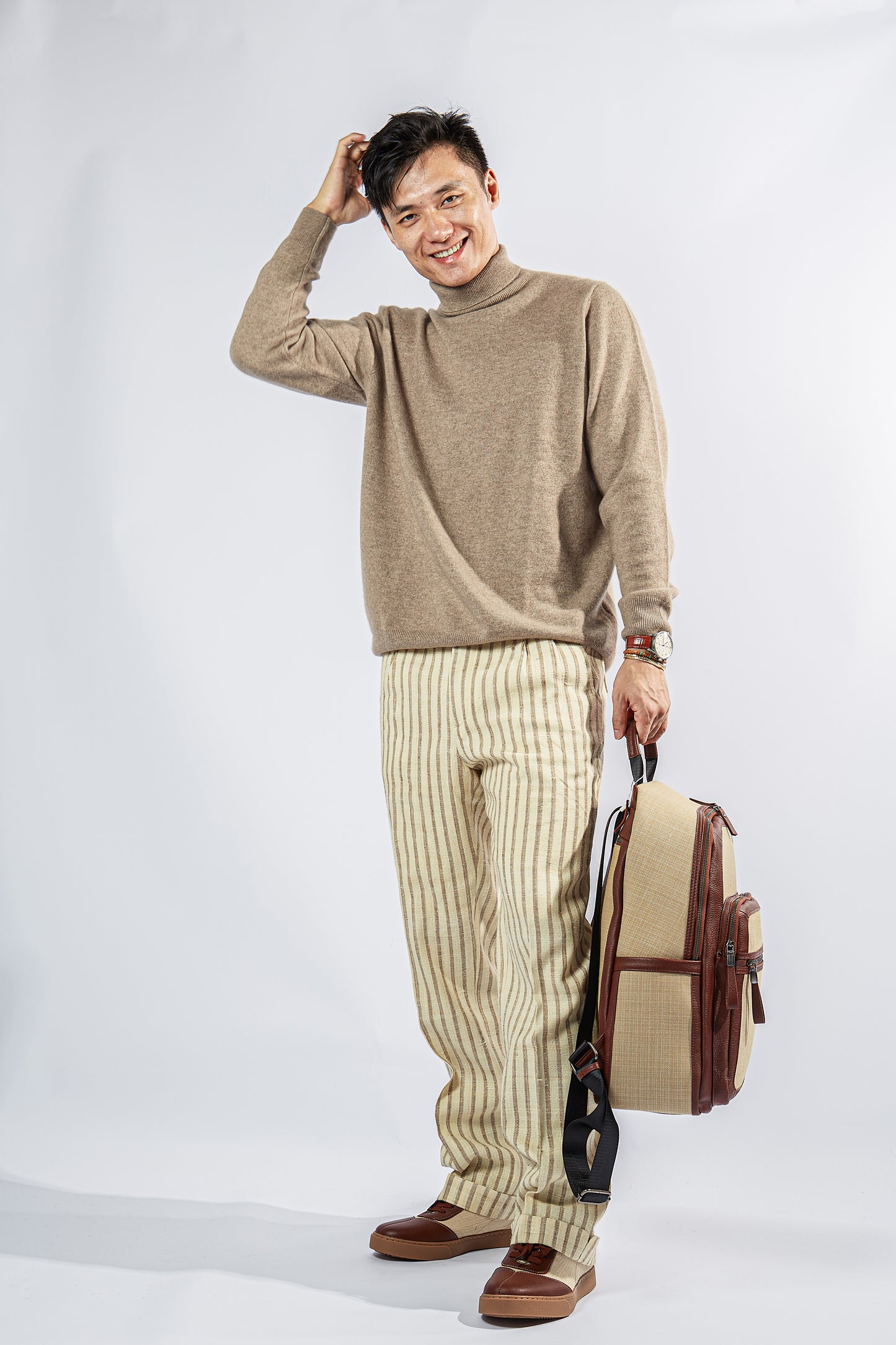 tussah silk trouser