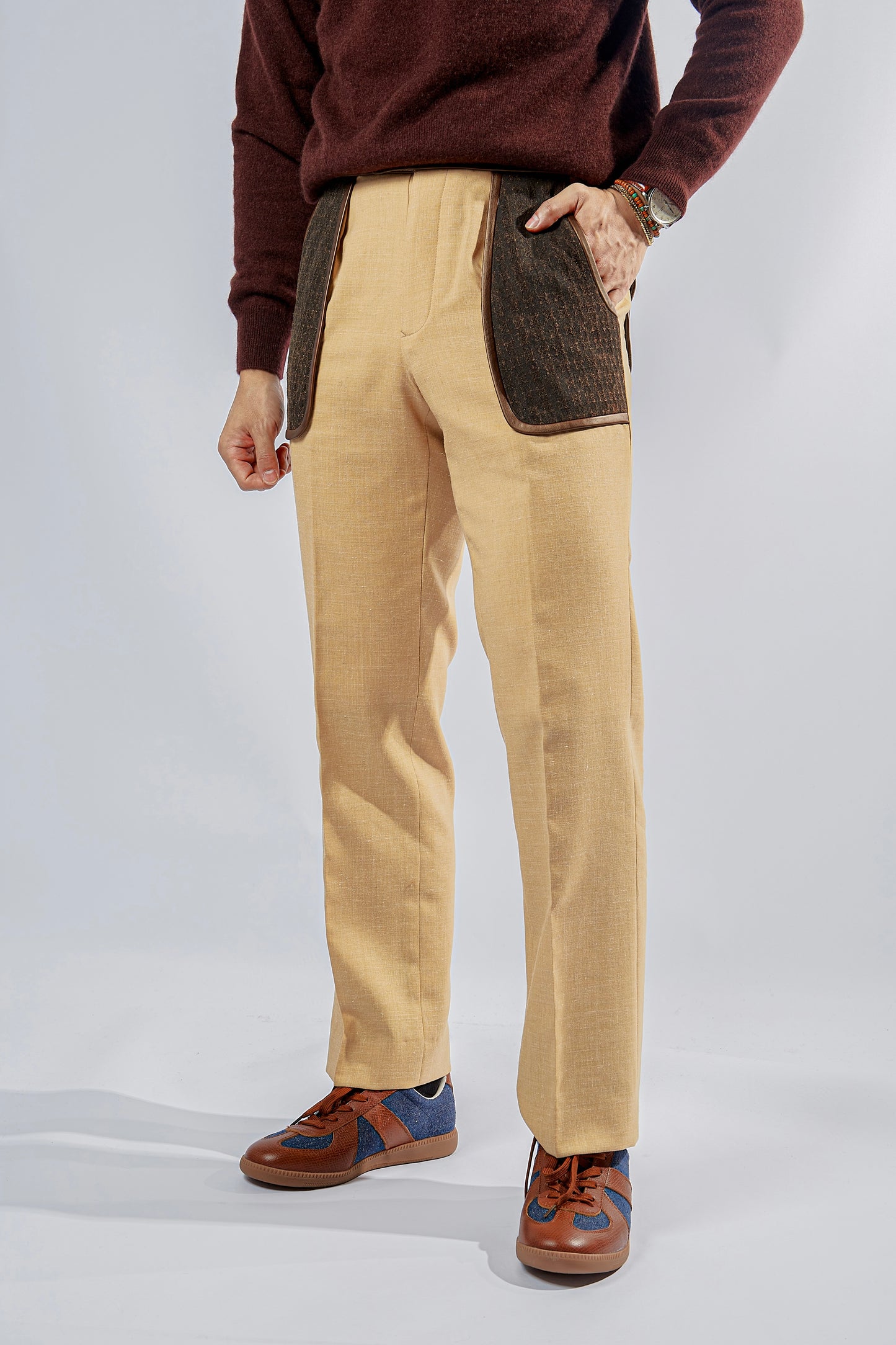 tussah silk trouser