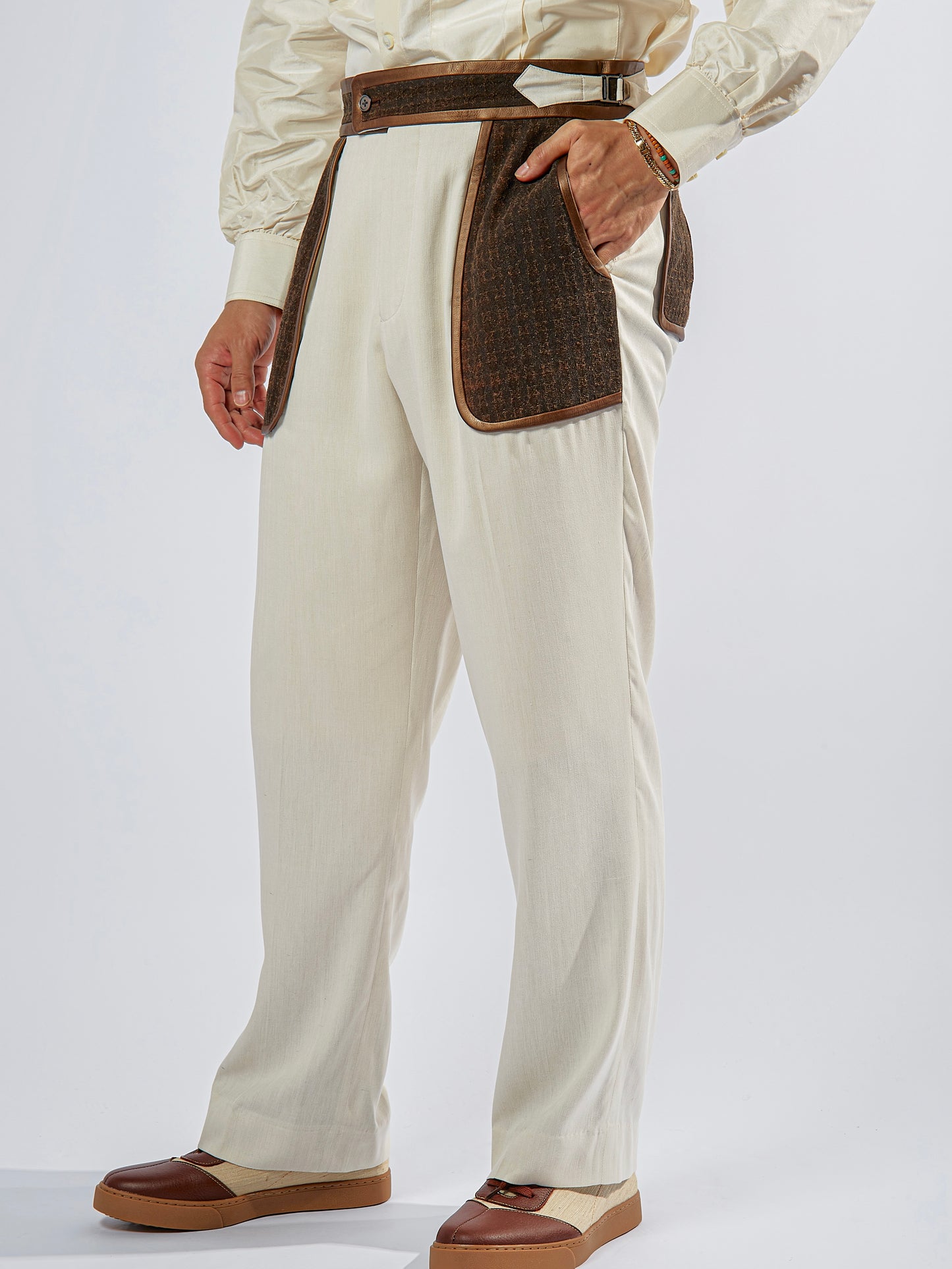 tussah silk trousers
