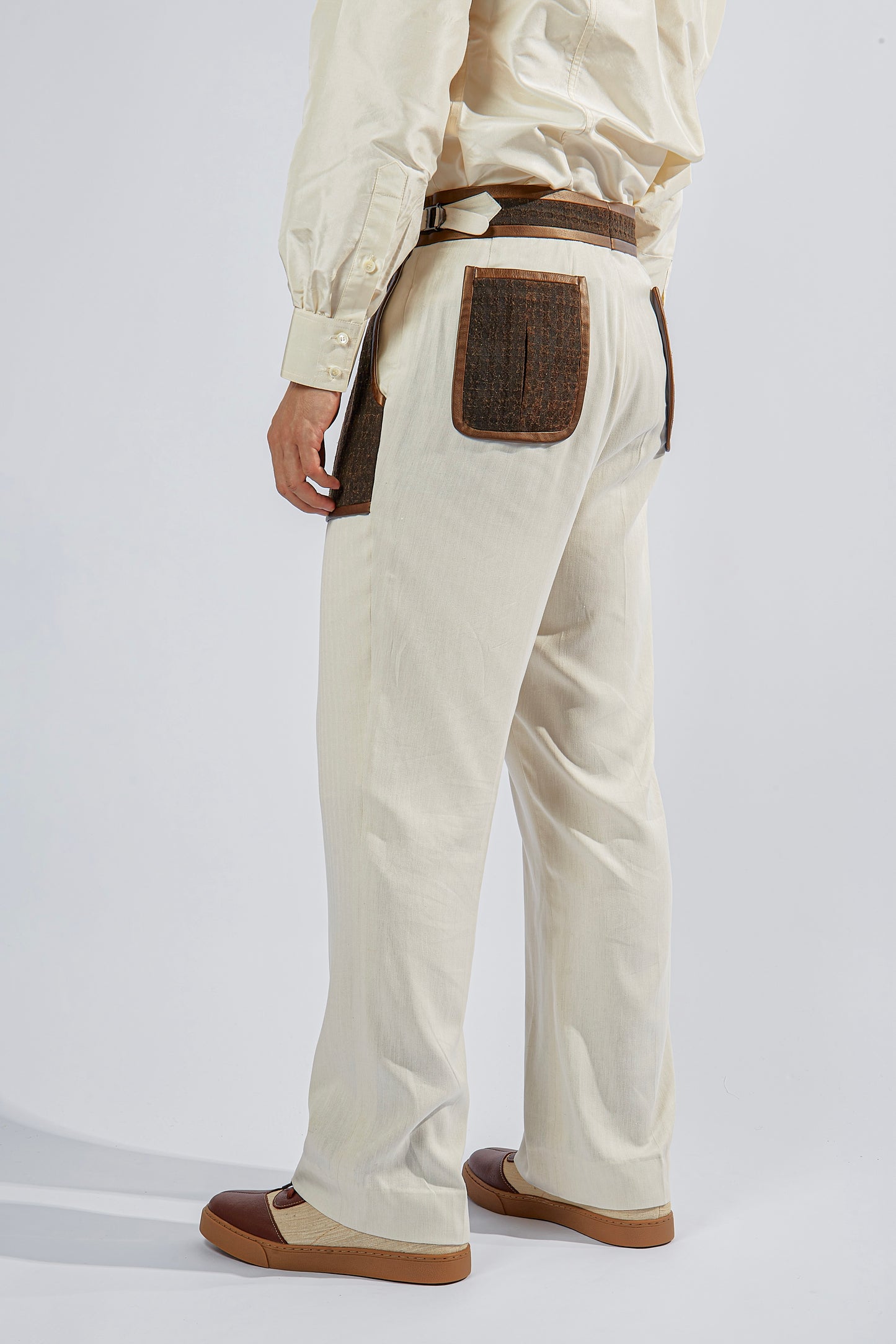 tussah silk trousers