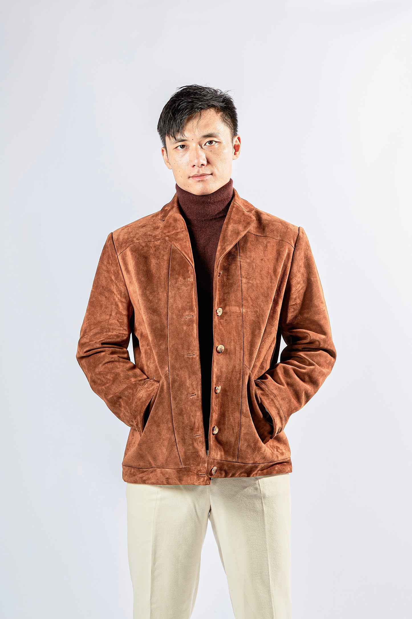 Leather bomber