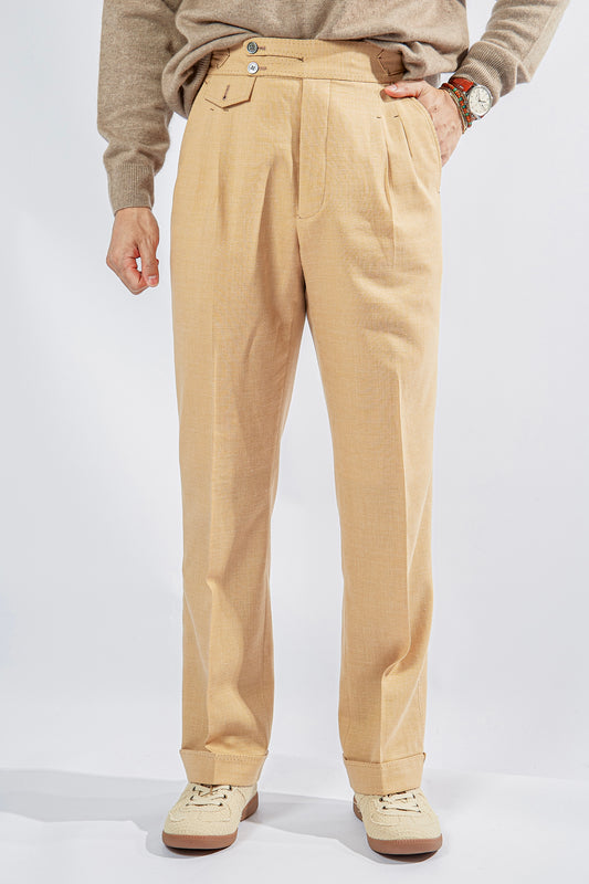 wool silk linen trouser