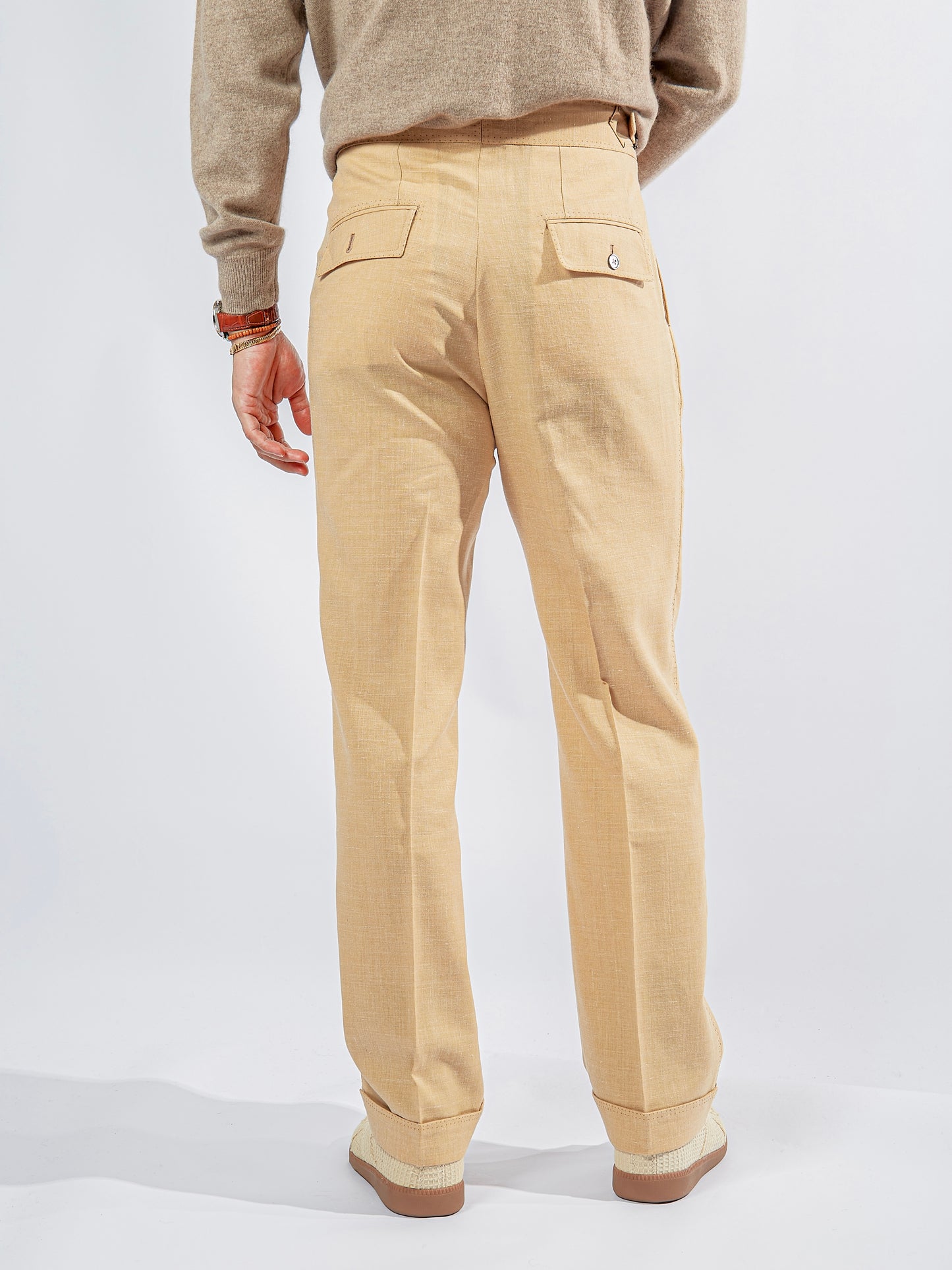 wool silk linen trouser